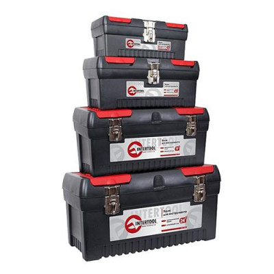 Купить Комплект ящиков для инструмента Intertool BX-0004 с метал.замком 12.5" 16" 19" 24" дюймов 4шт Инструмент и оборудование