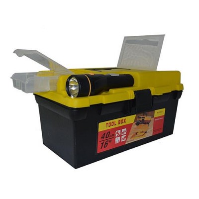 Купить Ящик для инструмента H-Tools 79K021 16" с фонариком 395x220x200мм Инструмент и оборудование