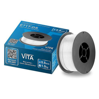 Купить Проволока сварочная Vita ET71GS с флюсом d 0.8мм 1кг Китай ER-0007 Инструмент и оборудование