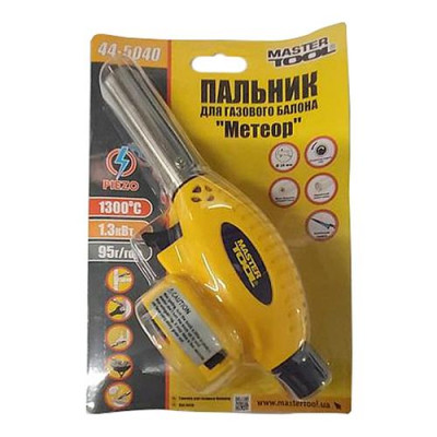 Горелка для газового баллона Mastertool 44-5040 с пьезоподжигом Метеор керамическая защита 1300C Купить Горелка для газового баллона Mastertool 44-5040 с пьезоподжигом Метеор керамическая защита 1300C Инструмент и оборудование