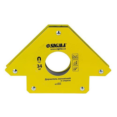 Купить Держатель магнитный Sigma 4270331 стрела 34кг 110х110мм 45 90 135&deg; Инструмент и оборудование