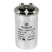 Конденсатор CBB65 25мкФ напряжение 450V, 2 клеммы, металлический