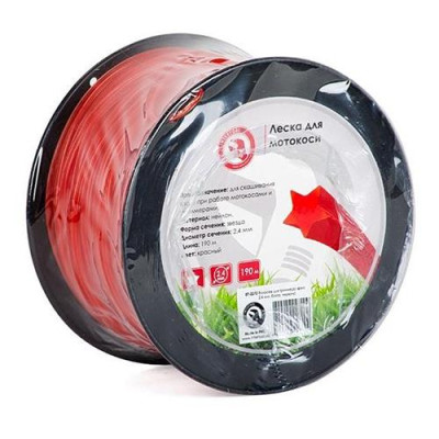 Купить Леска для триммеров и бензокос Intertool DT-2272 звезда 2.4мм бухта 190м красная Инструмент и оборудование