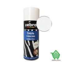 Аэрозольная эмаль профессиональная Zebra, белый 9010, глянцевая 400 мл