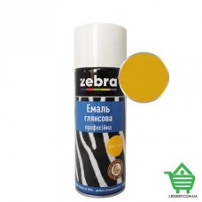 Купить Аэрозольная эмаль профессиональная Zebra, желтый 1023, глянцевая 400 мл Отделочные материалы