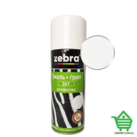 Аэрозольная эмаль+грунт 2в1 Zebra, белый 12, полуматовая 400 мл