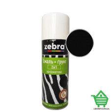 Купить Аэрозольная эмаль+грунт 2в1 Zebra, черный 90, полуматовая 400 мл Отделочные материалы