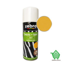 Аэрозольная эмаль+грунт 2в1 Zebra, желтый 55, полуматовая 400 мл