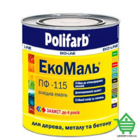 Алкидная эмаль для дерева и металла Polifarb ЭкоМаль, белая, 2.7 кг