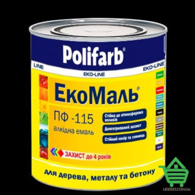 Купить Алкидная эмаль для дерева и металла Polifarb ЭкоМаль, черная, 2.7 кг Отделочные материалы