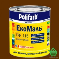 Купить Алкидная эмаль для дерева и металла Polifarb ЭкоМаль, коричневая, 0.9 кг Отделочные материалы
