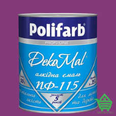 Купить Алкидная эмаль для дерева и металла Polifarb ПФ-115 DekoMal, фиолетовая, 2.7 кг Отделочные материалы