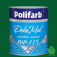 Алкидная эмаль для дерева и металла Polifarb ПФ-115 DekoMal, изумрудная, 2.7 кг