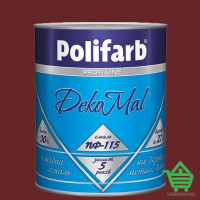 Алкидная эмаль для дерева и металла Polifarb ПФ-115 DekoMal, красная, 0.9 кг