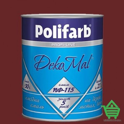 Купить Алкидная эмаль для дерева и металла Polifarb ПФ-115 DekoMal, красная, 2.7 кг Отделочные материалы