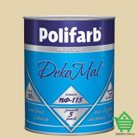 Алкидная эмаль для дерева и металла Polifarb ПФ-115 DekoMal, кремовая, 0.9 кг