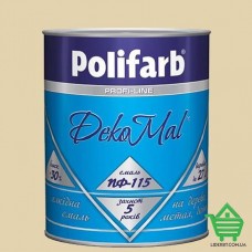 Купить Алкидная эмаль для дерева и металла Polifarb ПФ-115 DekoMal, кремовая, 0.9 кг Отделочные материалы