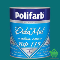 Алкидная эмаль для дерева и металла Polifarb ПФ-115 DekoMal, морская волна, 0.9 кг