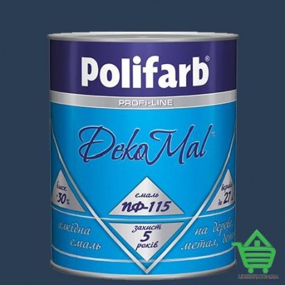 Купить Алкидная эмаль для дерева и металла Polifarb ПФ-115 DekoMal, синяя, 2.7 кг Отделочные материалы