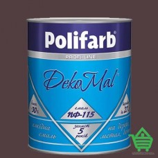 Купить Алкидная эмаль для дерева и металла Polifarb ПФ-115 DekoMal, вишневая, 0.9 кг Отделочные материалы
