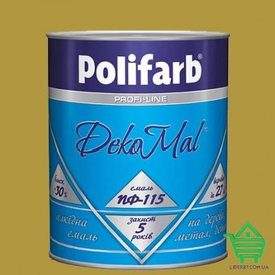 Купить Алкидная эмаль для дерева и металла Polifarb ПФ-115 DekoMal, желтая, 0.9 кг Отделочные материалы