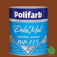 Купить Алкидная эмаль для дерева и металла Polifarb ПФ-115 DekoMal, желто-коричневая, 0.9 кг Отделочные материалы