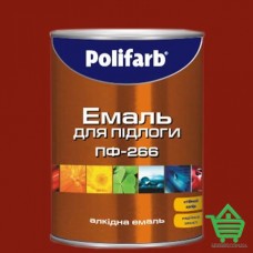 Алкидная эмаль для пола Polifarb ПФ-266, красно-коричневая, 0.9 кг