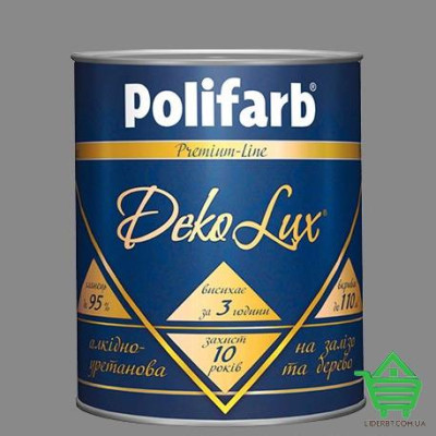 Купить Алкидно-уретановая эмаль Polifarb DekoLux, серая, 0.7 кг Отделочные материалы