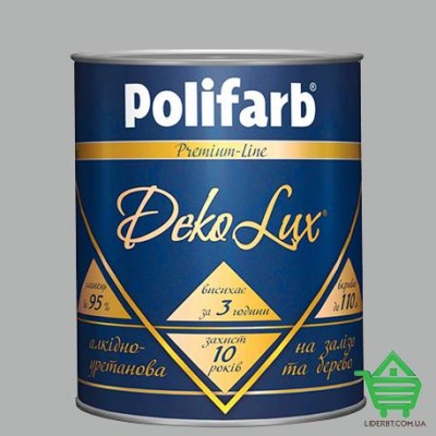 Купить Алкидно-уретановая эмаль Polifarb DekoLux, светло-серая, 0.7 кг Отделочные материалы