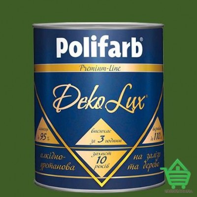 Купить Алкидно-уретановая эмаль Polifarb DekoLux, темно-зеленая, 0.7 кг Отделочные материалы