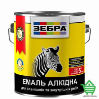 Эмаль алкидная для внутренних и наружных работ ПФ-116 Зебра, цвет 10 белый глянцевый, 0.9 кг