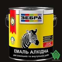 Эмаль алкидная для внутренних и наружных работ ПФ-116 Зебра, цвет 90 черный, 0.9 кг