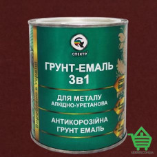 Эмаль антикоррозийная 3 в 1 Спектр, коричневая RAL 8017, 0.8 кг