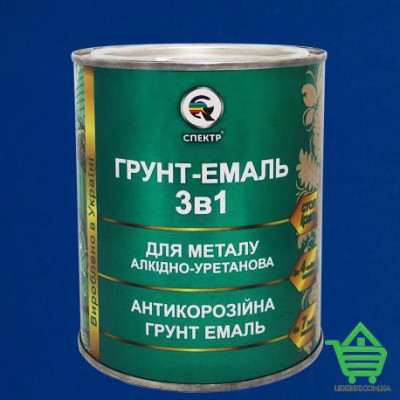 Купить Эмаль антикоррозийная 3 в 1 Спектр, синяя RAL 5010, 0.8 кг Отделочные материалы