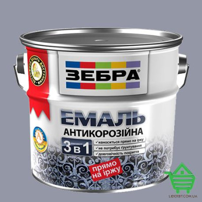 Эмаль антикоррозийная, прямо по ржавчине, 3 в 1, Зебра, цвет 20 серебро, 2 л Купить Эмаль антикоррозийная, прямо по ржавчине, 3 в 1, Зебра, цвет 20 серебро, 2 л Отделочные материалы