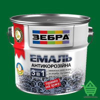 Эмаль антикоррозийная, прямо по ржавчине, 3 в 1, Зебра, цвет 36 зеленый изумрудный, 2 л