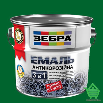 Эмаль антикоррозийная, прямо по ржавчине, 3 в 1, Зебра, цвет 36 зеленый изумрудный, 2 л Купить Эмаль антикоррозийная, прямо по ржавчине, 3 в 1, Зебра, цвет 36 зеленый изумрудный, 2 л Отделочные материалы