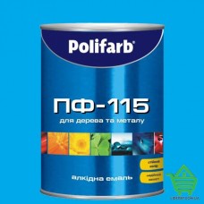 Эмаль для дерева и металла Polifarb ПФ-115, голубая, 0.9 кг