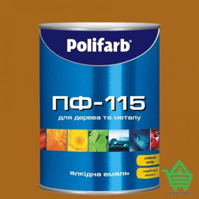 Купить Эмаль для дерева и металла Polifarb ПФ-115, орех светлый, 0.9 кг Отделочные материалы