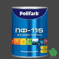 Купить Эмаль для дерева и металла Polifarb ПФ-115, серая, 22 кг Отделочные материалы