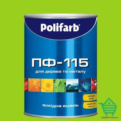 Купить Эмаль для дерева и металла Polifarb ПФ-115, светло-зеленая, 2.7 кг Отделочные материалы