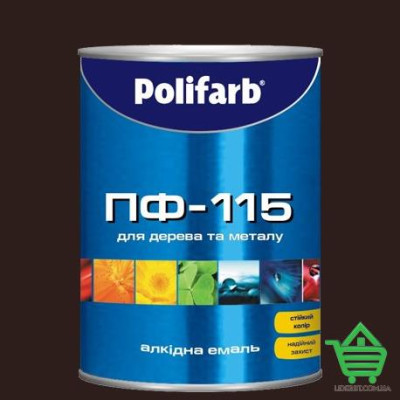 Купить Эмаль для дерева и металла Polifarb ПФ-115, темно-коричневая, 2.7 кг Отделочные материалы