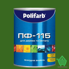 Купить Эмаль для дерева и металла Polifarb ПФ-115, темно-зеленая, 22 кг Отделочные материалы