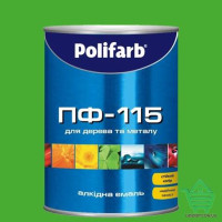 Эмаль для дерева и металла Polifarb ПФ-115, зеленая, 22 кг