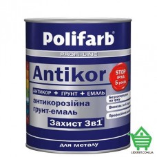 Эмаль-грунт по ржавчине Polifarb Защита 3 в 1 Antikor, белый, 0.9 кг