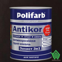 Эмаль-грунт по ржавчине Polifarb Защита 3 в 1 Antikor, коричнево-шоколадный, 2.7 кг