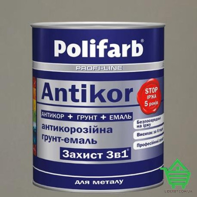Эмаль-грунт по ржавчине Polifarb Защита 3 в 1 Antikor, серый, 0.9 кг Купить Эмаль-грунт по ржавчине Polifarb Защита 3 в 1 Antikor, серый, 0.9 кг Отделочные материалы