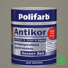 Купить Эмаль-грунт по ржавчине Polifarb Защита 3 в 1 Antikor, серый, 2.7 кг Отделочные материалы
