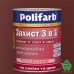 Купить Эмаль-грунт по ржавчине Polifarb Защита 3 в 1, красно-коричневый RAL 8012, 0.9 кг Отделочные материалы