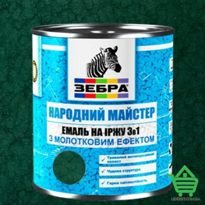 Эмаль на ржавчину 3 в 1 с молотковым эффектом Зебра Народный мастер, цвет 38 темно-зеленый, 0.7 кг Купить Эмаль на ржавчину 3 в 1 с молотковым эффектом Зебра Народный мастер, цвет 38 темно-зеленый, 0.7 кг Отделочные материалы
